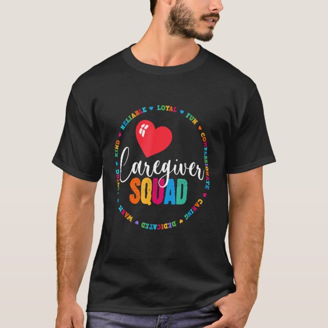 Proud Caregiver Squad Nurse Appreciation Week Hear T-Shirt (Front)