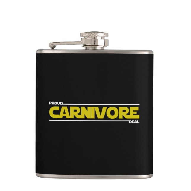 Proud Carnivore. Deal. Flask (Front)