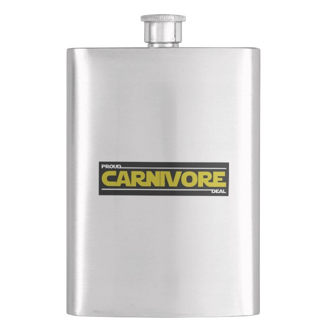 Proud Carnivore. Deal. Flask (Front)