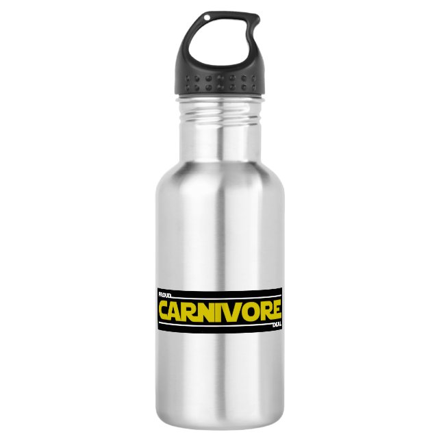 Proud Carnivore. Deal. Stainless Steel Water Bottle (Front)