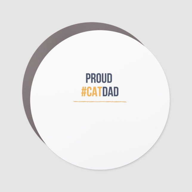 Proud cat dad car magnet (Front)