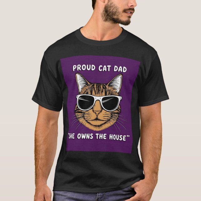 Proud Cat Dad Funny – Purrfect Father’s Day T-Shirt (Front)