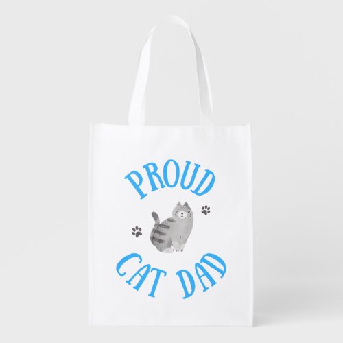 Proud Cat Dad Grocery Bag