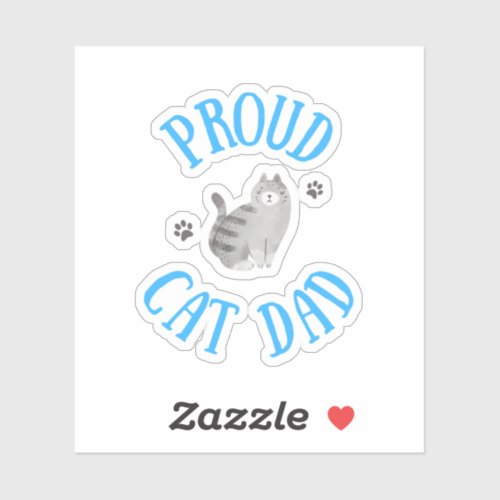 Proud Cat Dad Sticker