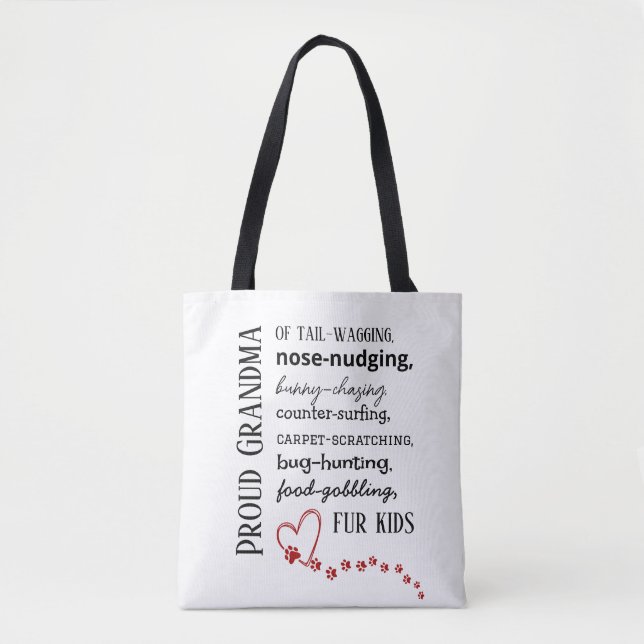 Proud Cat & Dog Grandma Tote Bag (Front)