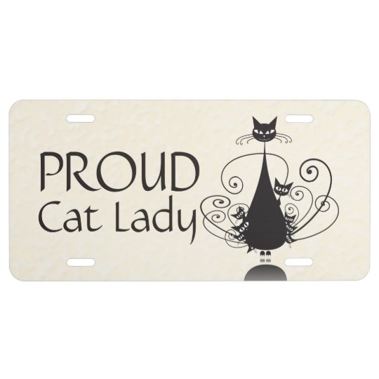 Proud Cat Lady & Black Cat Family License Plate 1 | Zazzle.com
