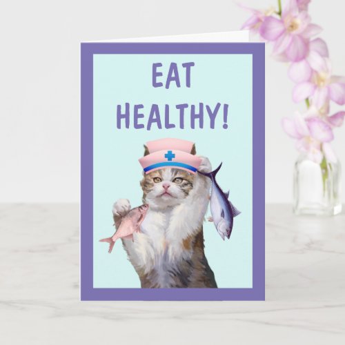 Proud Cat Medical Advice Get Well Card