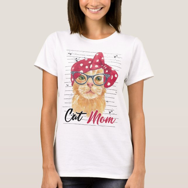 Proud Cat Mom T-Shirt | Perfect Gift for Cat Lover (Front)