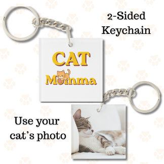 Proud Cat Momma Mother's Day Double-Sided  Keychain