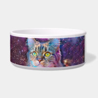 Proud Cat With Space Background Bowl