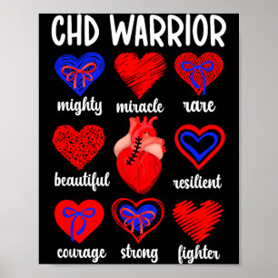 Proud Chd Warrior Congenital Heart Disease Awarene Poster