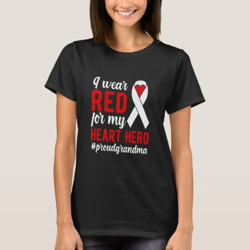 Proud CHD Warrior Grandma Congenital Heart Disease T_Shirt