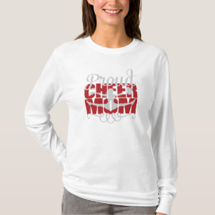 Proud Cheer Mom with Red letters T-Shirt