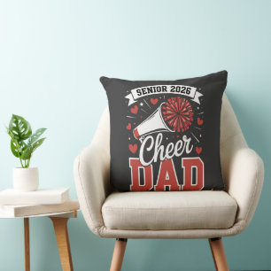 Proud Cheer Senior dad 2026 Throw Pillow