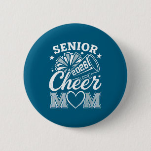Proud Cheerleader Mom Class 2026 Graphic Art Button