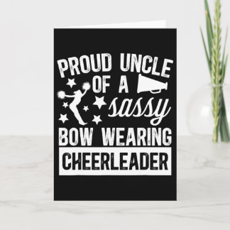 Proud Cheerleading Uncle Father's Day Black Uni Ch Card