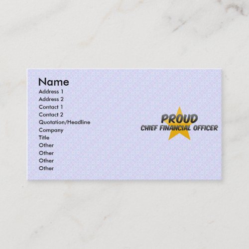 Proud Chief Financial Officer Business Card