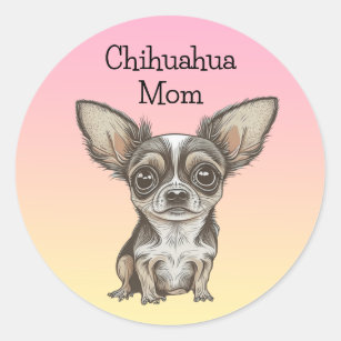 Proud Chihuahua Mom Classic Round Sticker