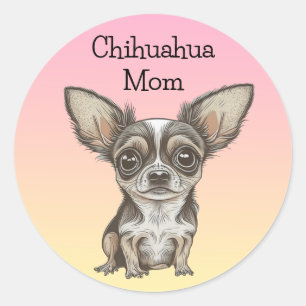 Proud Chihuahua Mom Classic Round Sticker
