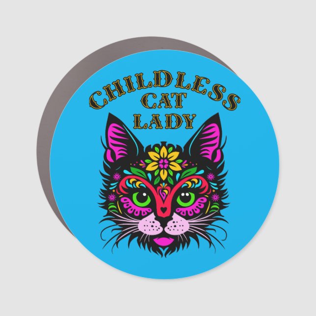 Proud Childless Cat Lady Car Magnet (Front)