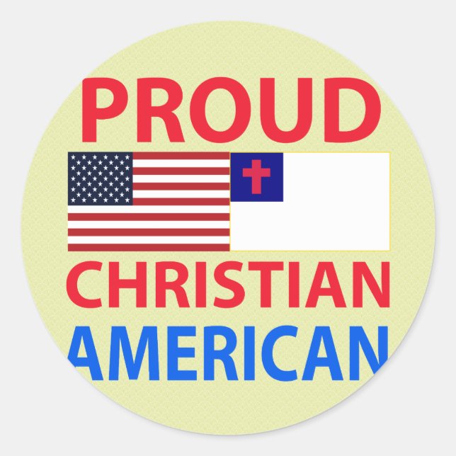 Proud Christian American Classic Round Sticker (Front)
