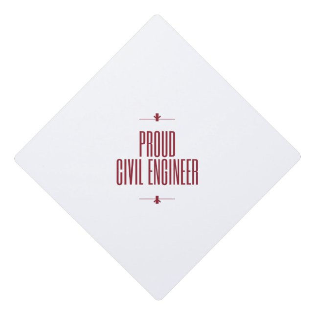 Proud civil engineer graduation cap topper (Front)