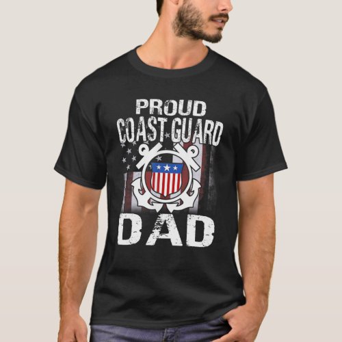 Proud Coast Guard Dad Tee US Coast Guard Veteran