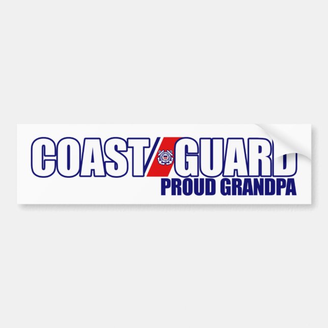 Proud Coast Guard Grandpa Bumper Sticker (Front)