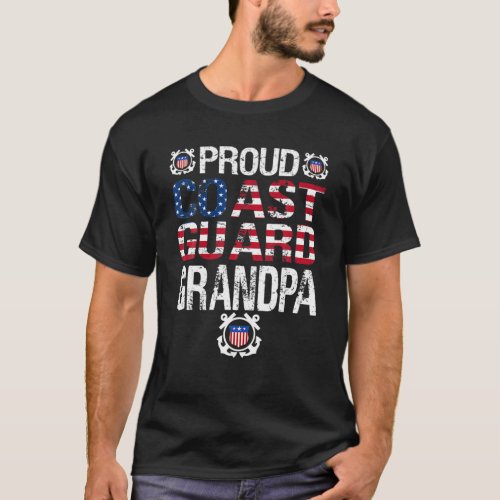 Proud Coast Guard Grandpa Tee US Coast Guard Vete