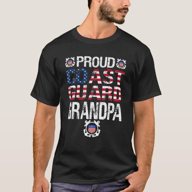 Proud Coast Guard Grandpa Tee U.S Coast Guard Vete (Front)