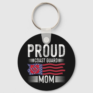 Proud Coast Guard Mom: Support Our Nation's Heroes Keychain