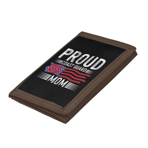 Proud Coast Guard Mom Support Our Nations Heroes Trifold Wallet