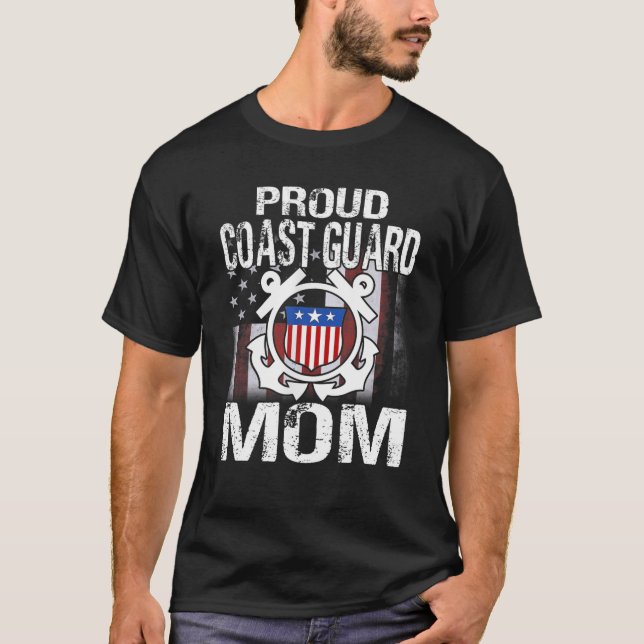 Proud Coast Guard Mom Tee U.S Coast Guard Veteran (Front)