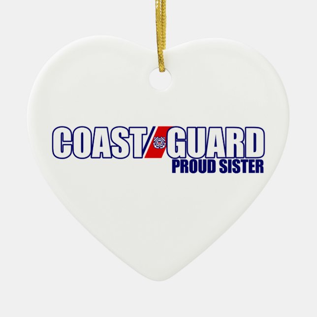 Proud Coast Guard Sister Ceramic Ornament (Front)