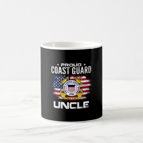 Proud Coast Guard Uncle With American Flag Gift Coffee Mug