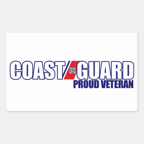 Proud Coast Guard Veteran Rectangular Sticker