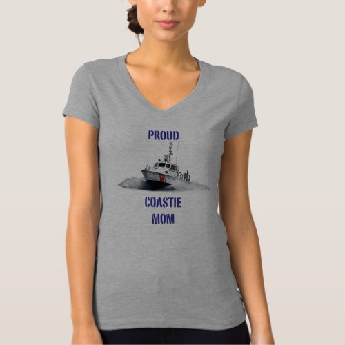 Proud Coastie Mom V2  Boat T_Shirt