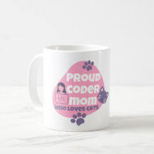 PROUD CODER MOM WHO LOVES CATS - CODER MOM T-Shirt