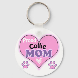 Proud Collie Mom Keychain