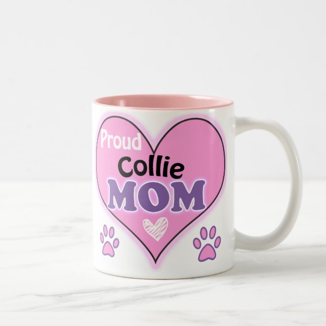 Proud Collie Mom Two-Tone Coffee Mug (Right)