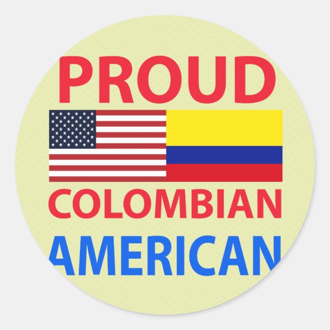 Proud Colombian American Classic Round Sticker (Front)