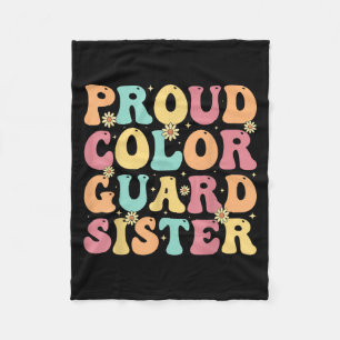 Proud Color Guard Sister - Groovy Colorguard's Sis Fleece Blanket