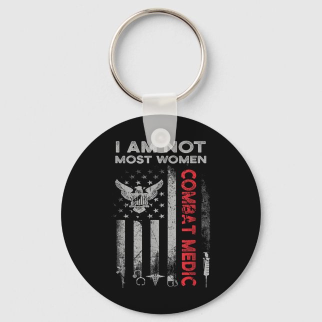 Proud Combat Field Medic Veteran Soldier Gifts Com Keychain (Front)
