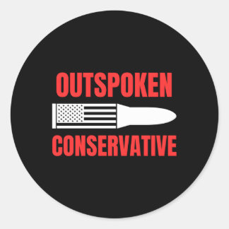 Proud Conservative Republican Anti-Liberal Gun Own Classic Round Sticker