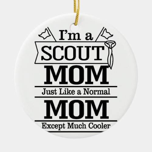 Proud Cool Scout Mom Photo Ceramic Ornament