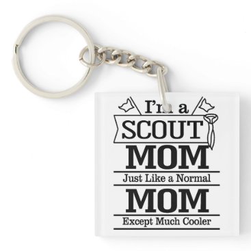 Proud Cool Scout Mom photo Keychain