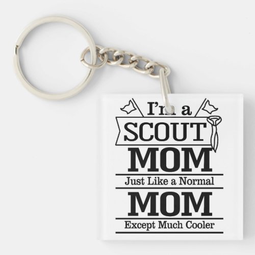 Proud Cool Scout Mom photo Keychain