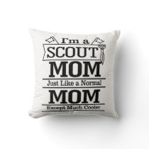 Proud Cool Scout Mom photo Throw Pillow
