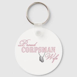 Proud Corpsman Wife Keychain