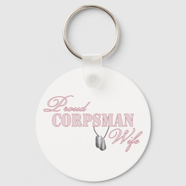 Proud Corpsman Wife Keychain (Front)